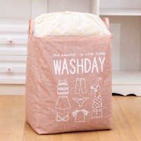 Large volume Laundry bag Drawstring Waterproof Square Cotton Linen Collapsible Storage Basket