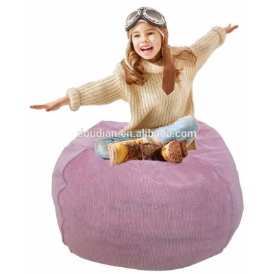 Stuffed Animal Storage Bean Bag with Extra Long Zipper for Toys and Clothes