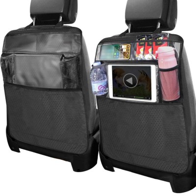 Clear Ipad Holder Kids Protector Backseat Car Organizer Car Kick Mat with Storage Pockets