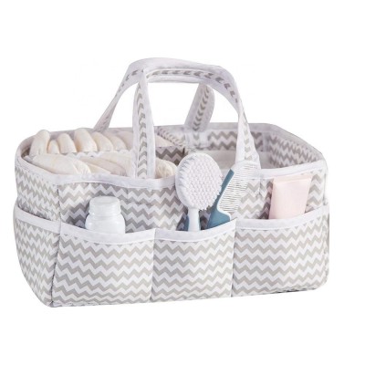 Wholesale Multifunctional Cotton Canvas Nursery Bin Tote Storage Basket Organizer Baby Diaper Caddy