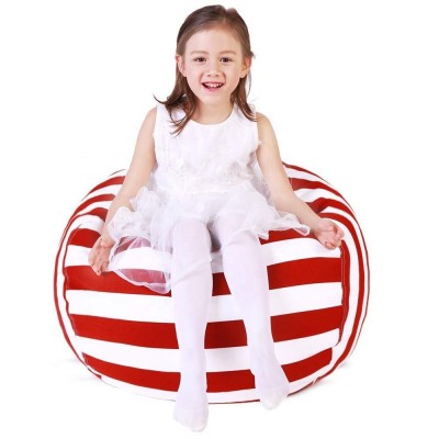 100% Sturdy Cotton Large Kids Bean Bag Toy Storage Soft Children's Chair Cover For Boys And Girls