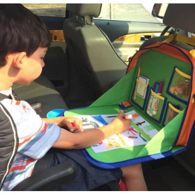 Children folding Multifunctional travel car back seat tray