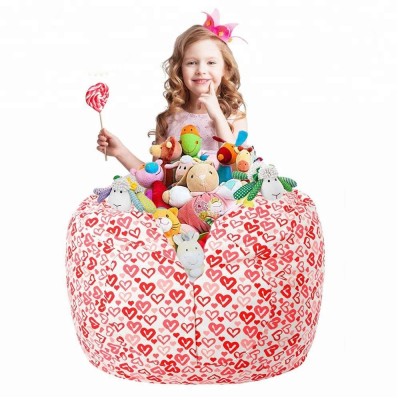 YKK Zipper Organization Bag Kids Stuffed Animal Storage Bean Bag Chair for Toy Storage